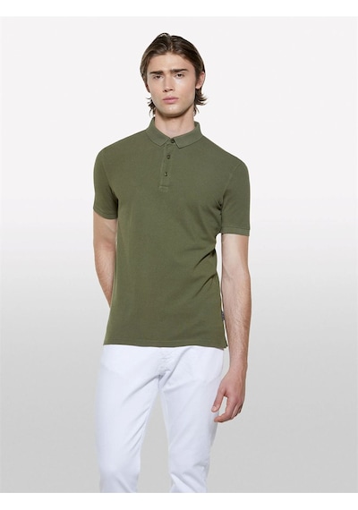 Sisley %100 Pamuk Regular Fit Polo T-shirt Erkek Yeşil Polo - 325p3089s300t