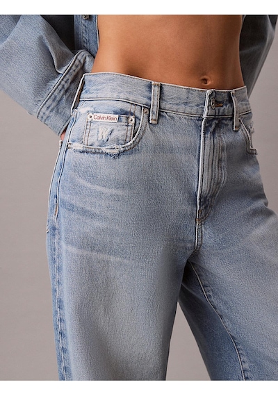 Calvin Klein Kadın Wide Leg Tinted Cruise Jean-14754 Mavi