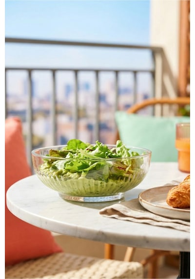 Lav Tokyo Cam Salata Kasesi 2'li Orta Boy 880 ml Yuvarlak (Sunum Kasesi , Hazırlık Kasesi)