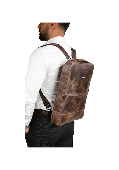 Mft Leather Hakiki Deri Unisex Sırt Çantası - Napoli 4212 Tiguan Kahve