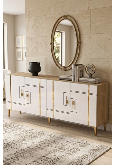 Ka1842dbg Made Konsol Ve Tv Sehpası Safirmeşe-beyaz-gold 180cm Safirmeşe - Beyaz - Altın Ka1842dbg Made Konsol Ve Tv Sehpası Safirmeşe-beyaz-gold 180cm Safirmeşe - Beyaz - Altın