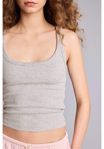Defacto Fıtted U Yaka Fitilli Kaşkorse Atlet F7818ax26spgr256 Gri-gr256