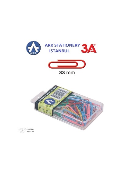 Ark 3a Pvc Kaplı Renkli Ataş 33 Mm 20 Gr 2 Adet