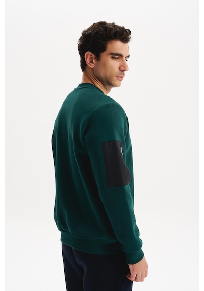 AR-MA Arma Erkek Regular Fit Basic 3 İplik Şardonlu Bisiklet Yaka Sweatshirt Pamuk Polyester Karışımlı K30124603302 Yeşil