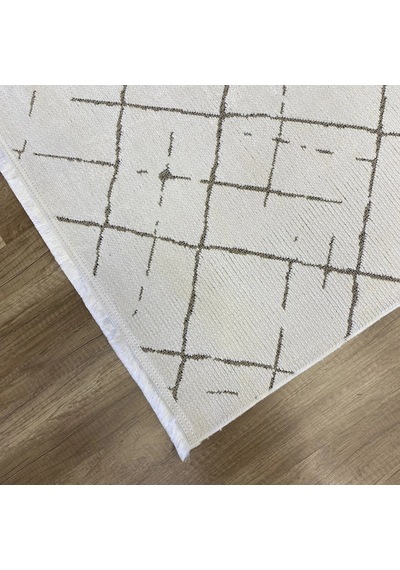 Hoom Rugs Terrace 8207 Beyaz Hav Toz Vermez Dekoratif Kilim
