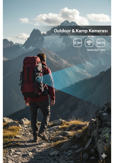 Kablosuz Mini Outdoor Kamera Hd 1080p Wi-fi Bağlantılı Kamp Ve Seyahat Kamerası Siyah
