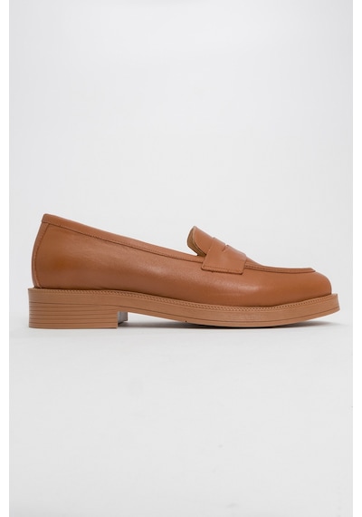 Luvishoes Luvi Shoes Pline Taba Cilt Hakiki Deri Kadın Loafer Ayakkabı Taba