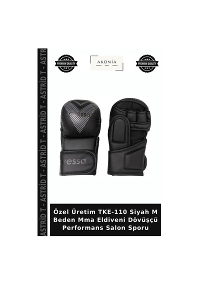 Özel Üretim Tke-110 Siyah M Beden Mma Eldiveni Dövüşçü Performans Salon Sporu