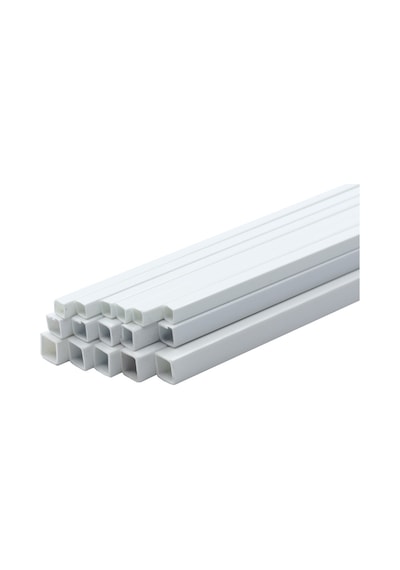 Plastik Beyaz Içi Boş Kare Çıta 8X8Mm 50Cm 5 Adet