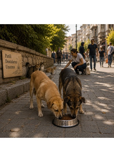 Patikadan Paslanmaz Çelik Metal Mama Ve Su Kabı 18 Cm