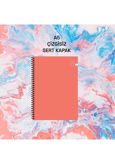 A5 Çizgisiz 96 Sayfa 60 Gr Beyaz Kağıt Sert Karton Kapak Telli Defter The Notebook Turuncu