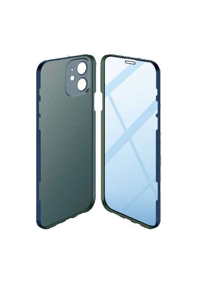 Apple iPhone Uyumlu 11 360 Derece Tam Kaplayan Cam Kapak Kılıf