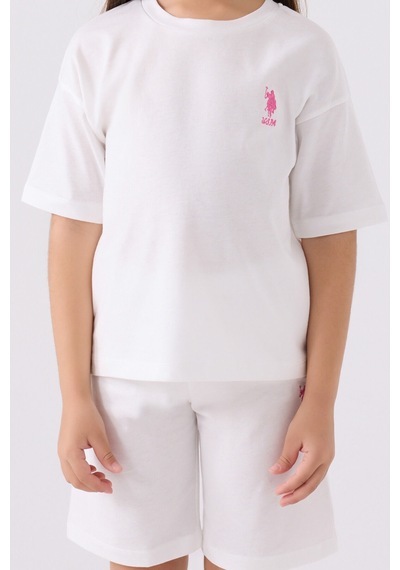 U.S. Polo Assn. U.s. Polo Assn Kız Çocuk Beyaz Bermuda Takım 5274-43892 Beyaz