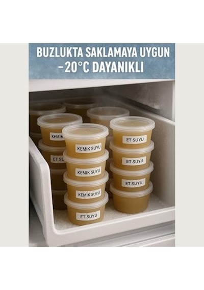 Jouis Saklama Kabı Sos 50 Adet 120 Ml 4 Oz Kemik Suyu, İlik Suyu, Anne Sütü, Sos Ve Püre Dondurucu Uyumlu Buzluk Kabı, Sızdırmaz Kapaklı Bpa İçermez - Kaliteli
