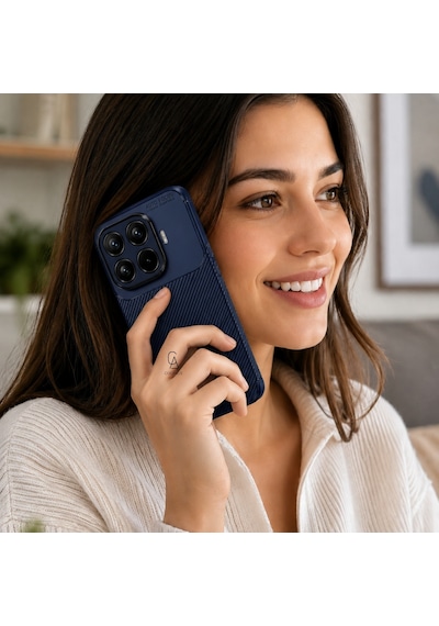Xiaomi Mi 17t Pro Uyumlu Kılıf Karbon Tasarım Kamera Korumalı Silikon Telefon Kılıfı Kapak Lacivert