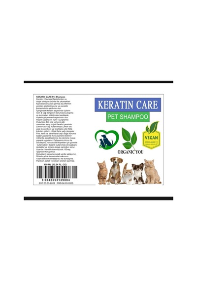 Alwag Keratın Care Pet Kedi &köpek Shampoo Vegan Silikonsuz, Parabensiz Şampuan 400 Ml