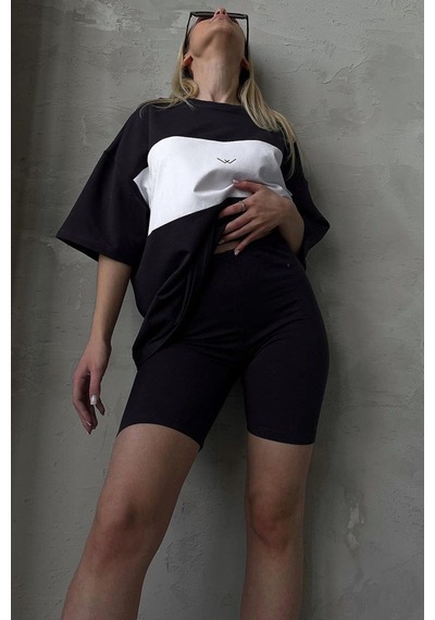 Mad Girls Siyah Nakışlı Tişört Mg1421