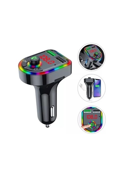 Concord C616 Rgb Işıklı 2.1a Şarj Girişi Bluetooth Fm Transmitter