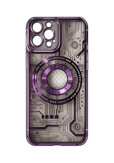 İphone 14 Pro Max Uyumlu Mor Şeffaf Renkli Kılıf Color1009