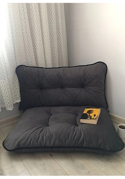 Petek Önü Yer Minderi Bahçe Ve Palet Minderi İkili Takım Gri
