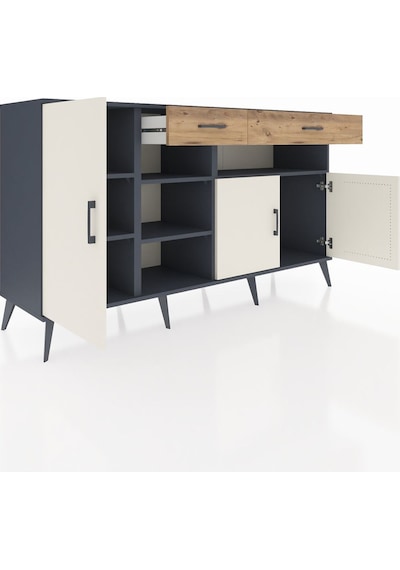 Hyperion Konsol 5 Raflı 2 Çekmeceli 3 Kapaklı 176x44x99 Antrasit- Antrasit-aytaşı/çam Hyperion Konsol 5 Raflı 2 Çekmeceli 3 Kapaklı 176x44x99 Antrasit- Antrasit-aytaşı/çam
