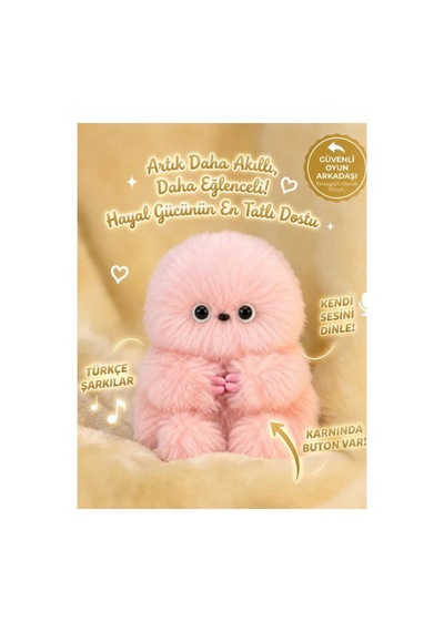 Mirumi Pembe Şarjlı Orjinal Ürün - Akıllı Peluş Robot Çanta Charmı