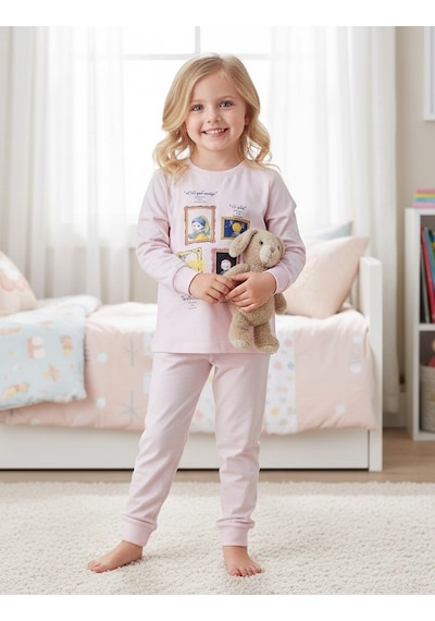 Kız Çocuk Pijama Takım St09547 Pembe