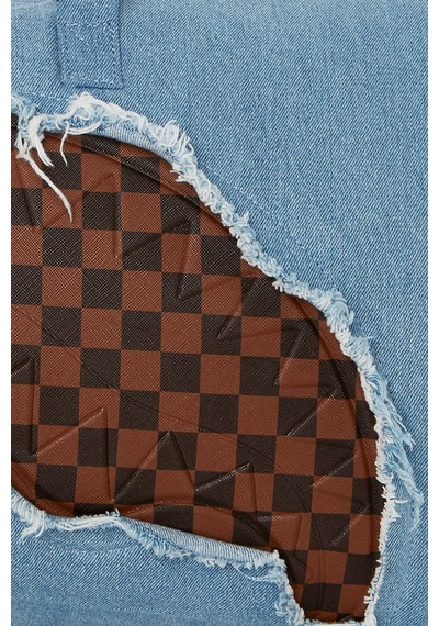 Sprayground Denim Shark Duffle, Lüks Denim Spor Ve Seyahat Çantası El Çantası Mavi