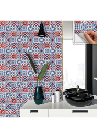 Tink Kendinden Yapışkanlı Kontrast 4'lü Karo Desenli Pvc Karo 30x30 Cm