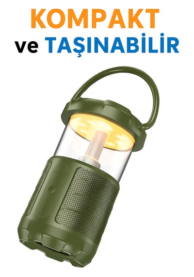 Kamp Lambası Ve Bluetooth Speaker Işıklı Kablosuz El Tutamaçlı Kampta Tatilde Tatilde Ofis Ve Ev