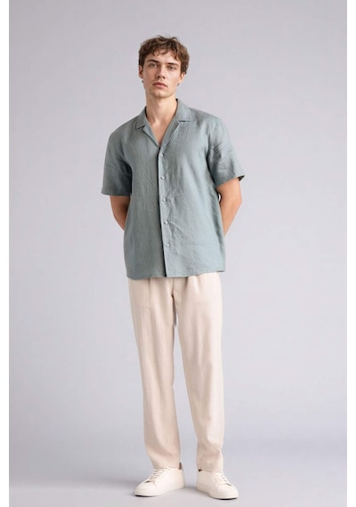 Defacto Relax Fit Kısa Paça Keten Görünümlü Pantolon E4790ax25auer22 Ekru
