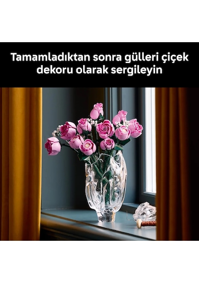 LEGO®  Botanicals Pembe Gül Buketi 10374 - Yetiskinler için 4 Bahar Çiçegi Içeren Dekoratif Çiçek Modeli Yapim Seti (789 Parça)