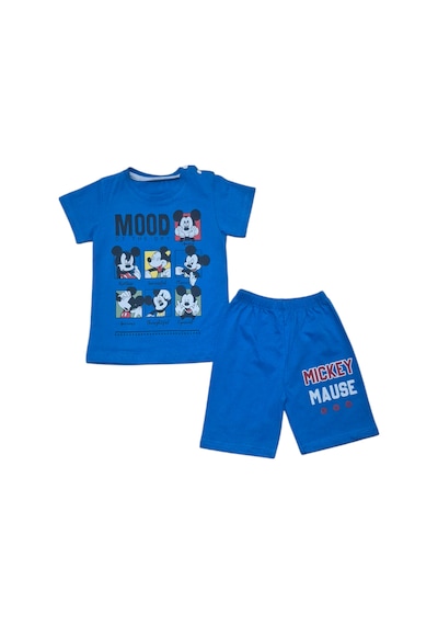 Micky Şort T-shirt Bebek Çocuk Yazlık Takım Saks