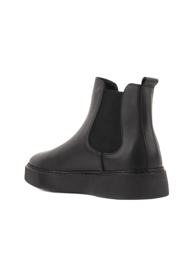 Shoetyle - Siyah Hakiki Deri Erkek Chelsea Bot - Siyah Taban - 250-041 -1163 Siyah
