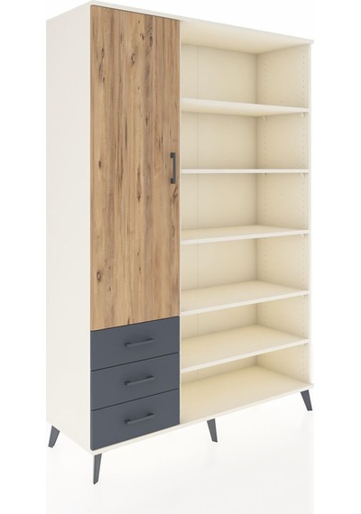 Hyperion Dolap 9 Raflı 3 Çekmeceli 3 Kapaklı 132x44x195 Aytaşı-çam/antrasit Atlas Çam/antrasıt