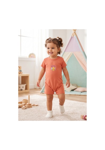 Fuar Baby Miniklere Özel Kız & Erkek Bebek Pamuklu Kısa Paça Tulum Happy Civciv Desenli Fuar Baby Miniklere Özel Kız & Erkek Bebek Pamuklu Kısa Paça Tulum Happy Civciv Desenli
