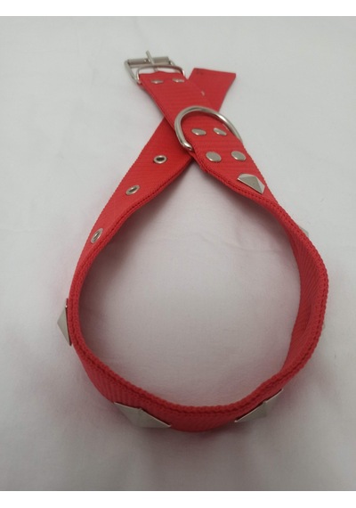 Kozaklı Süslü Köpek Tasması Kırmızı 70 x 4 CM Kırmızı
