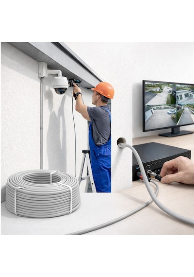 20 Metre - Cctv Kablo - Güvenlik Kamera Kablosu - 2+1 0.22mm