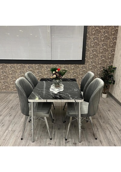 Mutfak Masa Sandalye Takımı Rodonit 80-120 Ck Gümüş 4 Kişilik Mutfak Masası Takımı Gümüş Mutfak Masa Sandalye Takımı Rodonit 80-120 Ck Gümüş 4 Kişilik Mutfak Masası Takımı Gümüş
