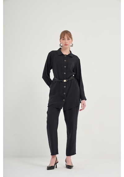 FTZ Women Ftz Pantolonlu Takım Siyah 31035 Siyah