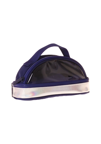 Kaukko Navy Blue Silver Parlak Kumaş Detaylı Lacivert - Gümüş Kız Çocuk Kalem Çantası/kalemlik - K1862