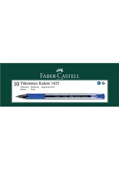 Faber-Castell 1425 Iğne Uç Tükenmez Mavi 10'Lu  Kutu