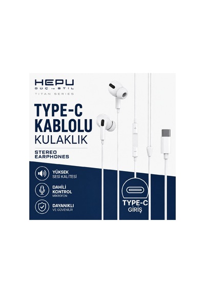 General Mobile Gm Phoneix 5g İle Uyumlu Silikonlu Type C Kablolu Kulaklık 1.2m Süper Bass Tk-01
