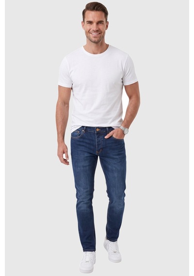 Rizzup Erkek Slim Fit Likralı Taşlanmış Lacivert Kot Pantolon Yumuşak Dokulu Esnek Dar Paça Jean 2602093 Rizzup Erkek Slim Fit Likralı Taşlanmış Lacivert Kot Pantolon Yumuşak Dokulu Esnek Dar Paça Jean 2602093