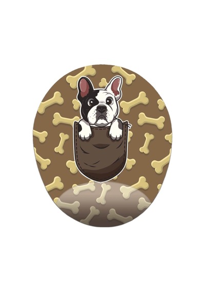 Cepteki Yavru Bulldog Köpek - Bilek Destekli Tasarım Mouse Pad 20x23 Cm Mousepad