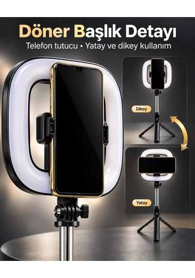 Type C Şarjlı Rgb Halka Işık Manyetik Telefon Tutuculu Fotoğraf Ve Video Standı Diğer