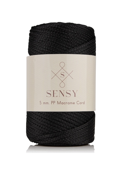 5 Mm - 400 Gr Polyester Makrome Ipi Siyah 95 M Polyester Makrome Ip Supla Ip Ve Çanta Ipliği