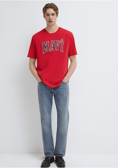 Mavi - Mavi Logo Baskılı Kırmızı Tişört 0611711-70467