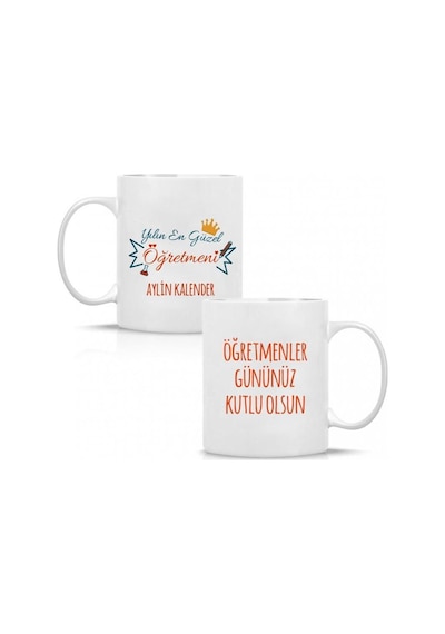 Kişiye Özel Öğretmenler Günü En Güzel Öğretmen Baskılı Porselen