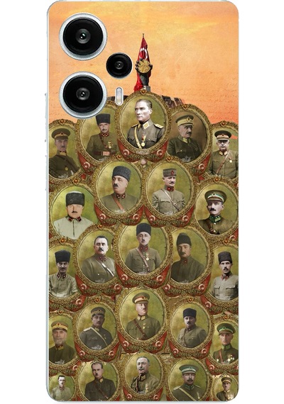 Poco F5 Uyumlu Atatürk Ve Kurtuluş Savaşı Komutanları Baskılı Silikon Kılıf Renkli